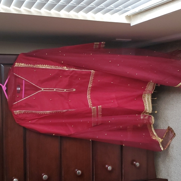 Pakistani/Indian formal Raw silk Shalwar kameez FINAL PRICE - Picture 12 of 14